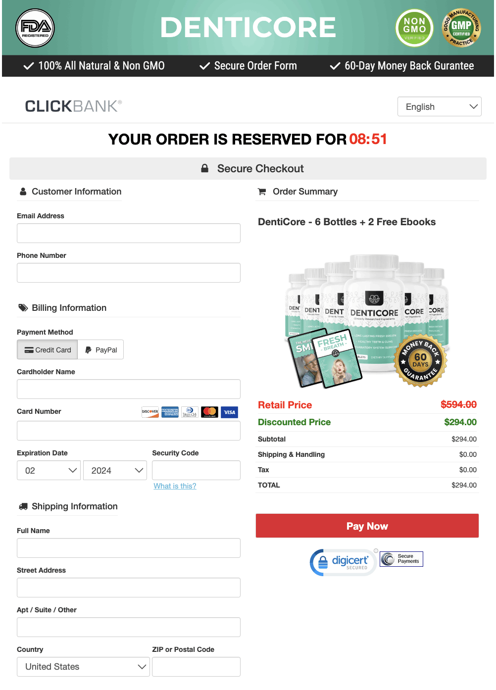 Secured Order Form